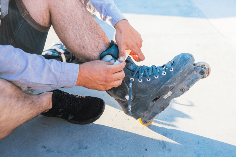 Worn training shoes, the main recurring cost in parkour.