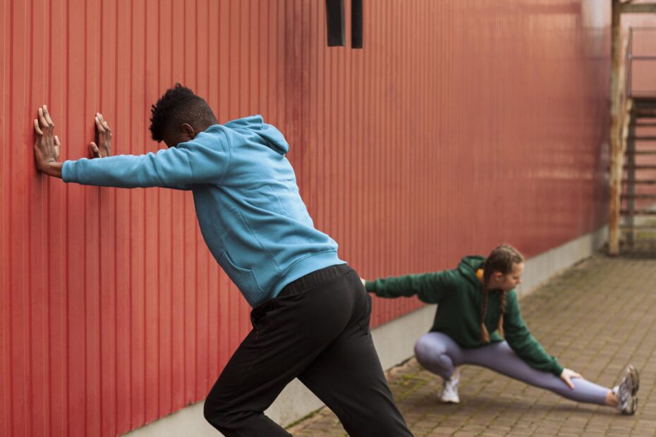 A parkour trainer giving training to junior.